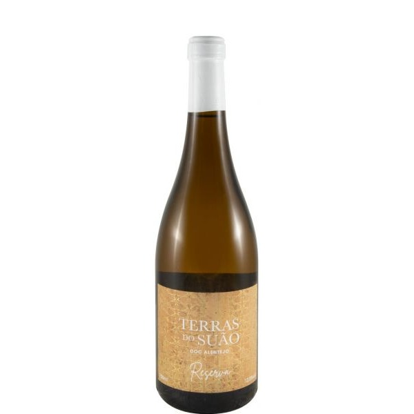 Terras do Suão Reserva branco 2022 Garrafa de vinho branco Terras do Suão com rótulo bege e tampa branca