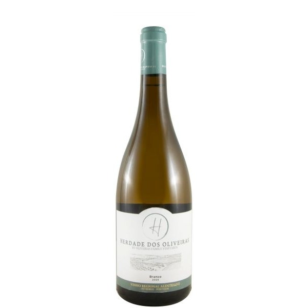 Herdade dos Oliveiras branco 2025 Garrafa de vinho branco Herdade dos Oliveiras 2022 com rótulo branco e verde