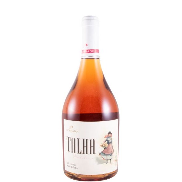 Palhete Honrado Talha Mondadeira 2020 Garrafa de vinho rosé TALHA com rótulo branco e figura feminina tradicional