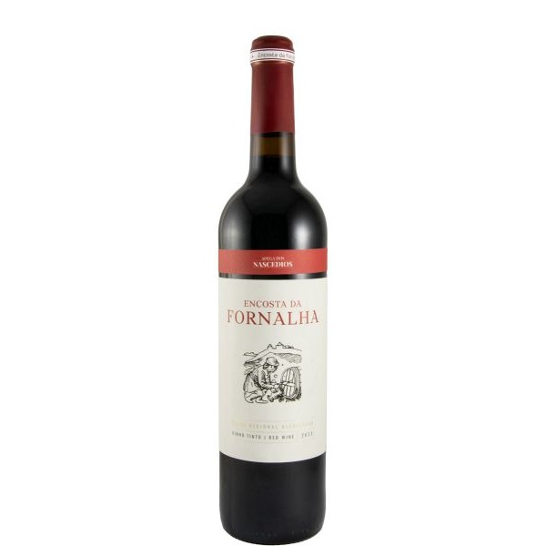 Encosta da Fornalha tinto 2023 Garrafão de vinho tinto Encosta da Fornalha com rótulo branco e cápsula vermelha