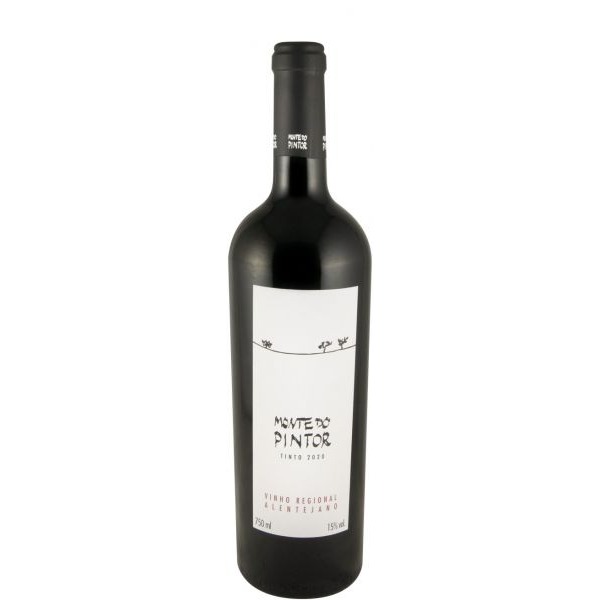 Monte do Pintor tinto 2020 Garrafa de vinho tinto Monte do Pintor 2018 com rótulo branco