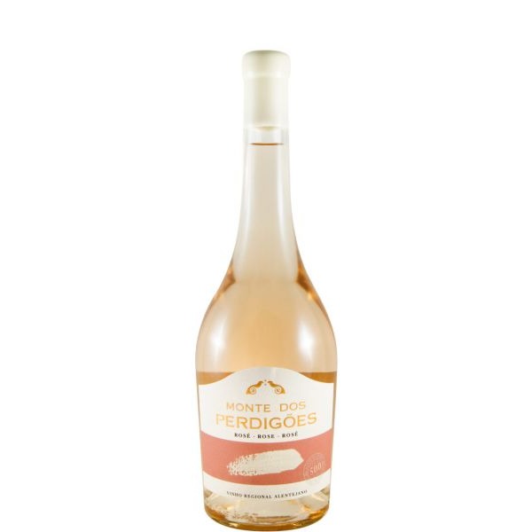 Monte dos Perdigões rosé 2025 Garrafa de vinho rosé Monte dos Perdigões com rótulo branco e rosa