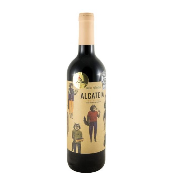 Alcateia tinto 2024 Garrafa de vinho tinto Alcatéia com rótulo ilustrado e selo dourado