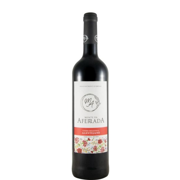 Monte da Aferrada tinto 2022 Garrafas de vinho tinto Monte da Aferada com rótulo branco e detalhe floral colorido