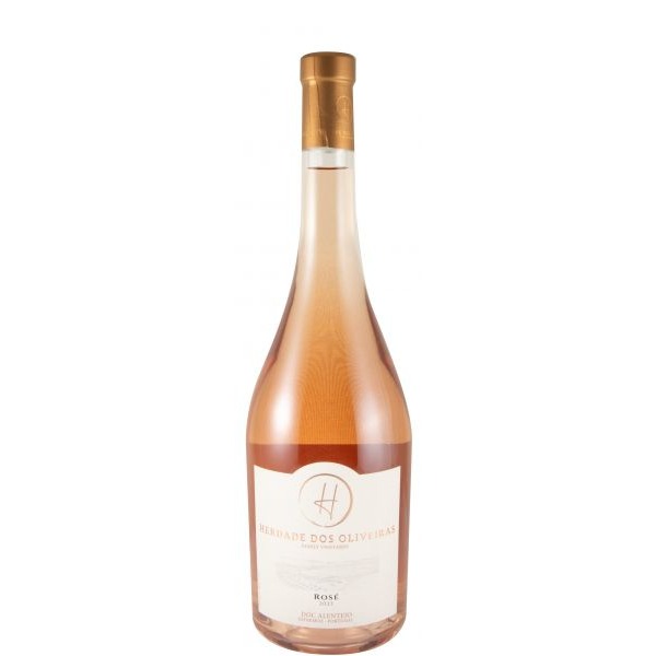 Herdade dos Oliveiras rosé 2023 Garrafa de vinho rosé Herdade dos Oliveiras com rótulo branco e tampa dourada