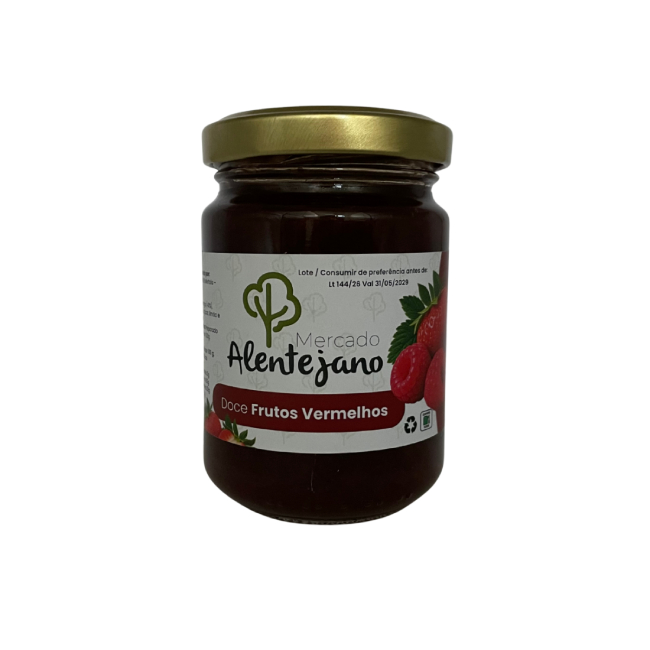 Doce de Frutos Vermelhos Frasco de doce de frutos vermelhos Mercado Alentejano