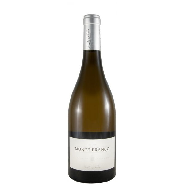 Monte Branco branco 2023 Garrafa de vinho branco Monte Branco com rótulo branco