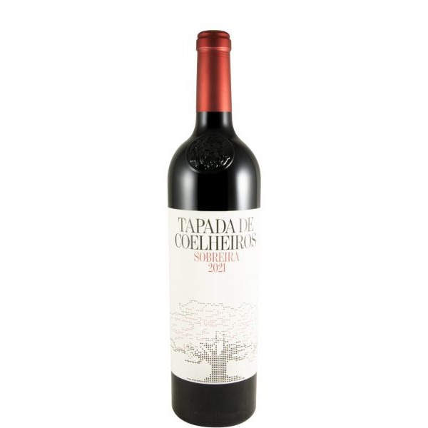 Tapada de Coelheiros Sobreira tinto 2021 Garrafa de vinho tinto Tapada de Coelheiros Sobreira 2021 com rótulo branco e imagem de árvore
