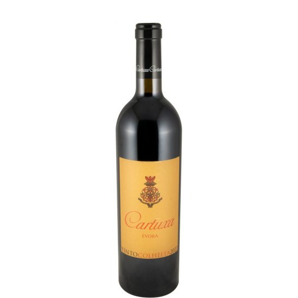 Cartuxa tinto 2022 Garrafa de vinho tinto Cartuxa Évora com rótulo amarelo e texto TINTO COLHEITA 2010
