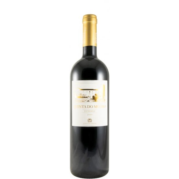 Quinta do Mouro tinto (rótulo dourado) 2019 Garrafa de vinho tinto Quinta do Mocho 2017 em fundo branco