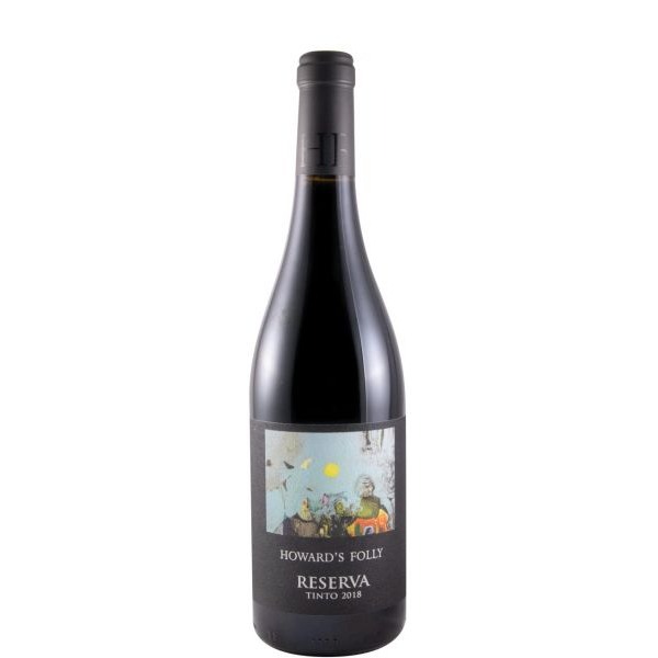 Howard's Folly Reserva tinto 2018 Garrafa de vinho tinto Howards Folly Reserva 2018 com rótulo preto e imagem colorida