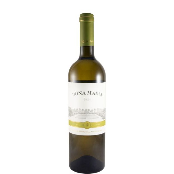Júlio Bastos Dona Maria branco 2024 Garrafa de vinho branco Dona Maria 2021 com rótulo branco e amarelo
