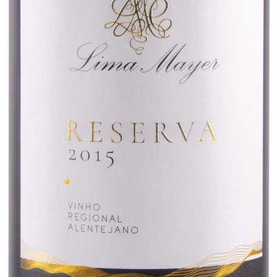 Rótulo de garrafa de vinho Lima Mayer Reserva 2015 de Monforte, Alentejo, Portugal