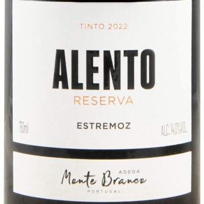 Rótulo de vinho tinto ALENTO RESERVA 2022 de Estremoz, Portugal