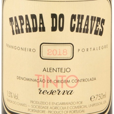 Etiqueta de vinho Tapada do Chaves Tinto reserva 2018 Alentejo