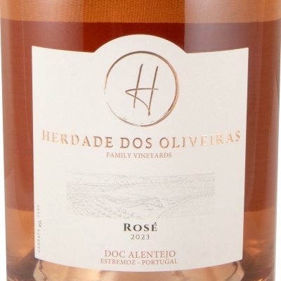 Rótulo de vinho rosé Herdade dos Oliveiras 2023 DOC Alentejo