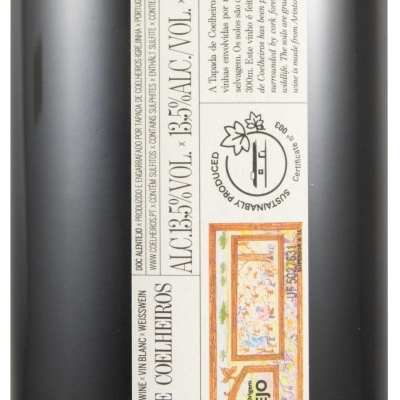 Rótulo de garrafa de vinho branco Tapada de Coelheiros 2021