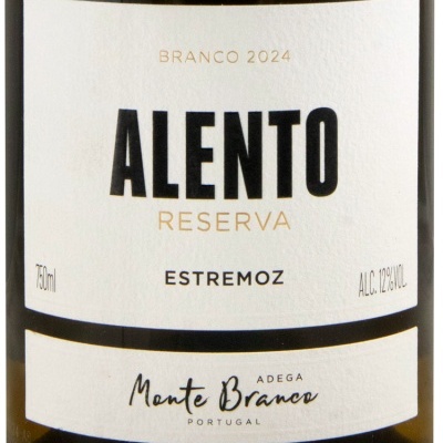 Rótulo de vinho branco Alento Reserva 2024 de Estremoz, Monte Branco, Portugal