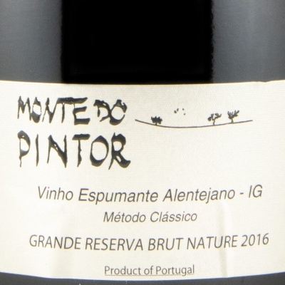 Rótulo de vinho espumante Monte do Pintor Alentejano 2016