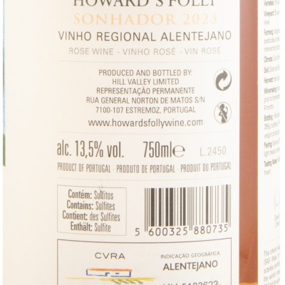 Etiqueta de vinho rosé Howards Folly Sonhador 2023