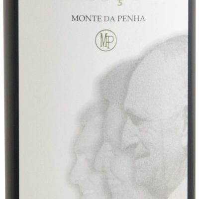 Rótulo de vinho tinto GERAÇÕES MONTE DA PENHA com imagem de três perfis humanos