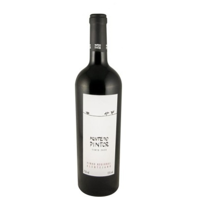 Garrafa de vinho tinto Monte do Pintor 2018 com rótulo branco
