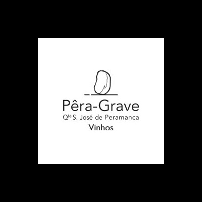 Logótipo Pêra-Grave com texto e desenho estilizado de vinha