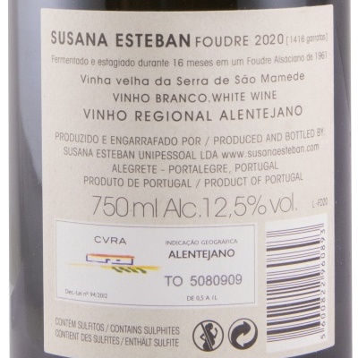 Etiqueta de vinho branco Susana Esteban Foudre 2020