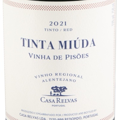 Rótulo de vinho tinto TINTA MIÚDA VINHA DE PISÕES 2021 da Casa Relvas Portugal