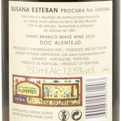 Rótulo de vinho branco Susana Esteban Procura Na Ânfora, Alentejo, Portugal