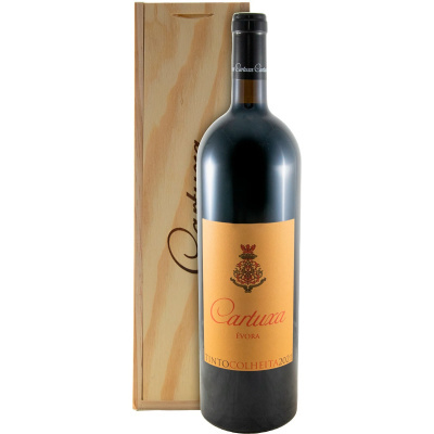 Garrafão de vinho tinto Cartuxa 2021 com caixa de madeira