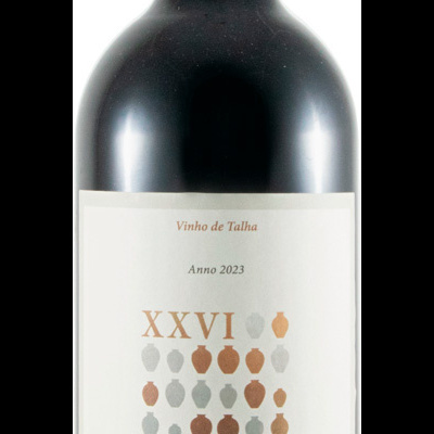 Garrafa de vinho tinto Mestre Daniel Anno 2023 com rótulo branco e rolha preta