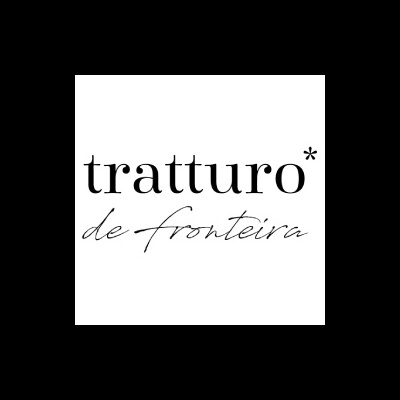 Logo com texto tratturo* de fronteira em fundo branco