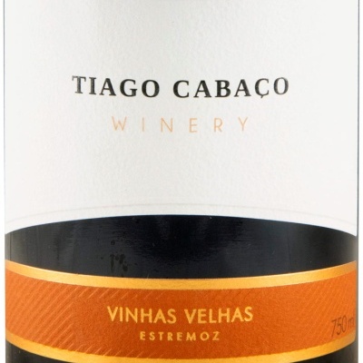 Rótulo de garrafa de vinho Tiago Cabaço Winery Vinhas Velhas Estremoz