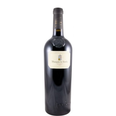 Garrafa de vinho tinto Marques de Borba Reserva 2018 com rótulo creme