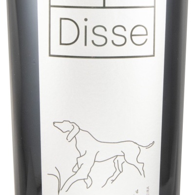 Rótulo de garrafa de vinho com texto Já Te Disse e desenho de cão