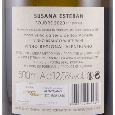 Rótulo de vinho branco Susana Esteban Foudre 2020 1500 ml