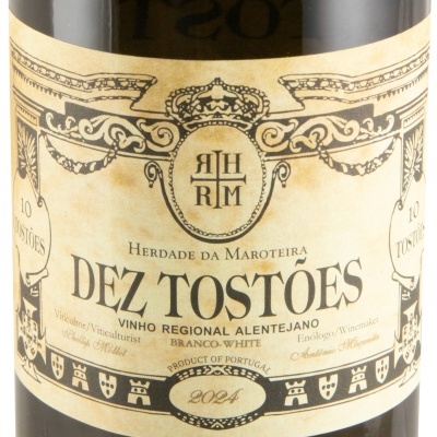 Rótulo vintage vinho branco Dez Tostões da Herdade da Maroteira 2024