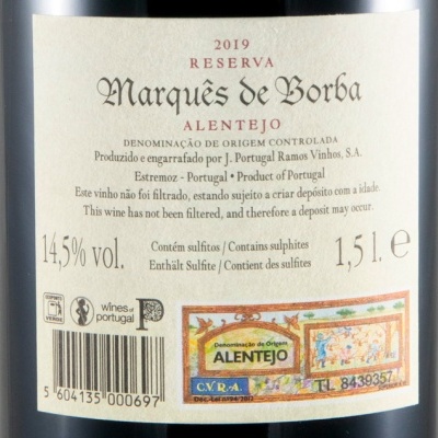 Etiqueta de vinho Marquês de Borba 2019 Reserva Alentejo