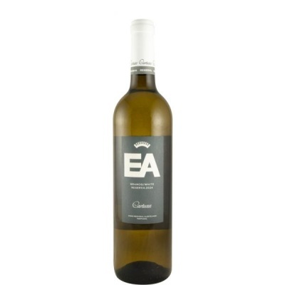 Garrafa de vinho branco Reserva 2020 EA Cartuxa com rótulo cinza escuro.