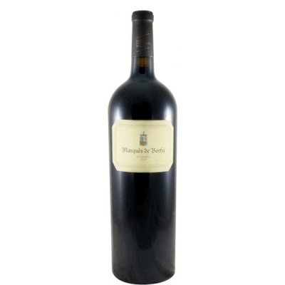 Garrafão de vidro escuro com rótulo creme Marquês de Borba 2019.