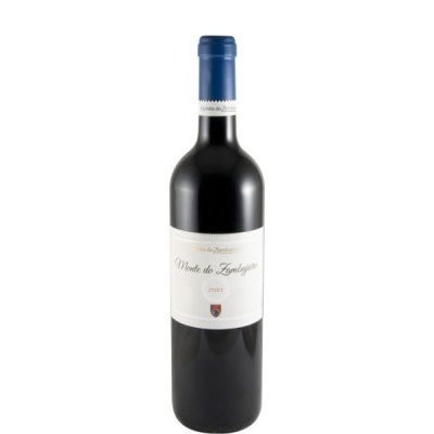 Garrafa de vinho tinto Monte do Zambujeiro 2021 com rolha azul