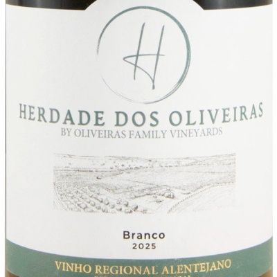 Etiqueta de vinho branco Herdade dos Oliveiras de Estremoz, Alentejo, Portugal