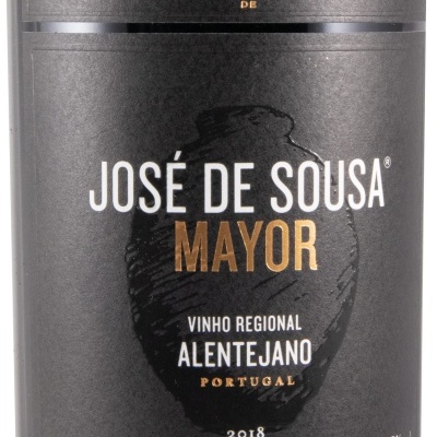 Rótulo de garrafa de vinho tinto José de Sousa Mayor