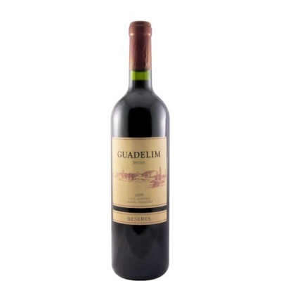 Garrafa de vinho tinto Guadelim Reserva 2009 com rótulo bege e cápsula castanha.