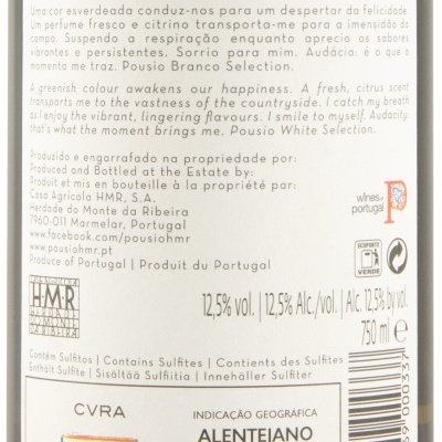 Etiqueta de vinho branco Pousio Selection Alentejano 750 ml