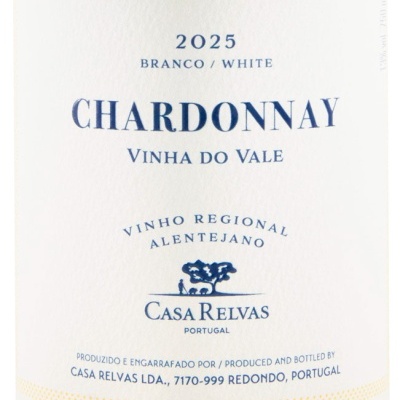 Etiqueta de vinho branco Chardonnay Casa Relvas 2025