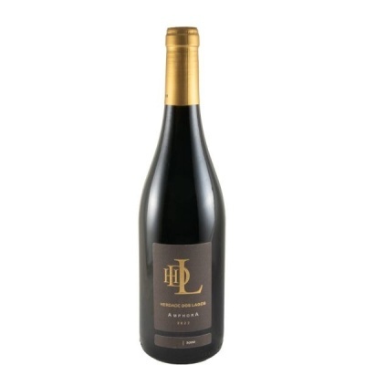 Garrafa de vinho Herdade dos Lagos Amphora 2022 com rótulo preto e dourado