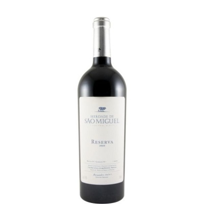 Garrafa de vinho tinto Herdade de São Miguel Reserva 2023 com rótulo branco
