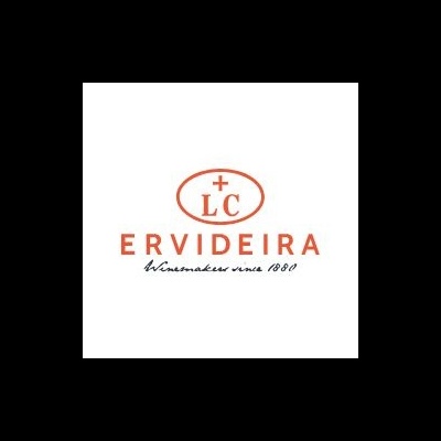 Logótipo ERVIDEIRA com letras LC dentro de oval e texto adicional
